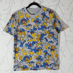 Disney Gray Donald Duck Printed Crewneck Short Sleeve T-Shirt